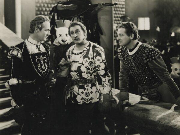 (L–R) Romeo (Leslie Howard), Mercutio (John Barrymore), and Benvolio (Reginald Denny), in "Romeo and Juliet." (MovieStillsDB)