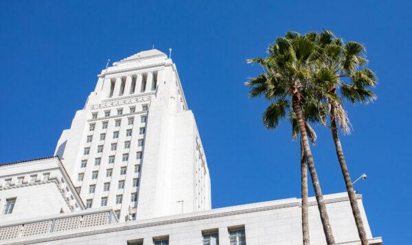 City Hall in Los Angeles on Jan. 27, 2023. (John Fredricks/The Epoch Times)