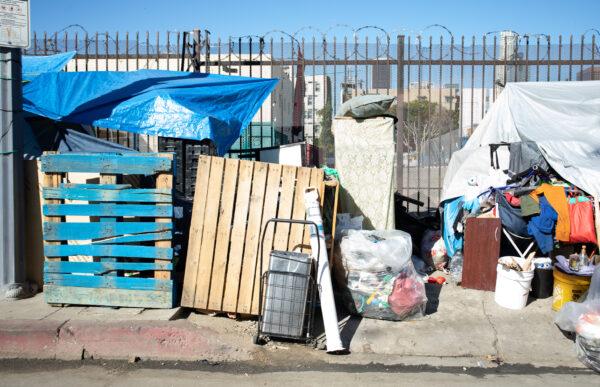 A homeless encampment in Los Angeles, on Jan. 27, 2023. (John Fredricks/The Epoch Times)