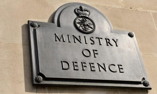 Undated file photo of the sign for the Ministry of Defence in London. (Tim Ireland/PA Media)