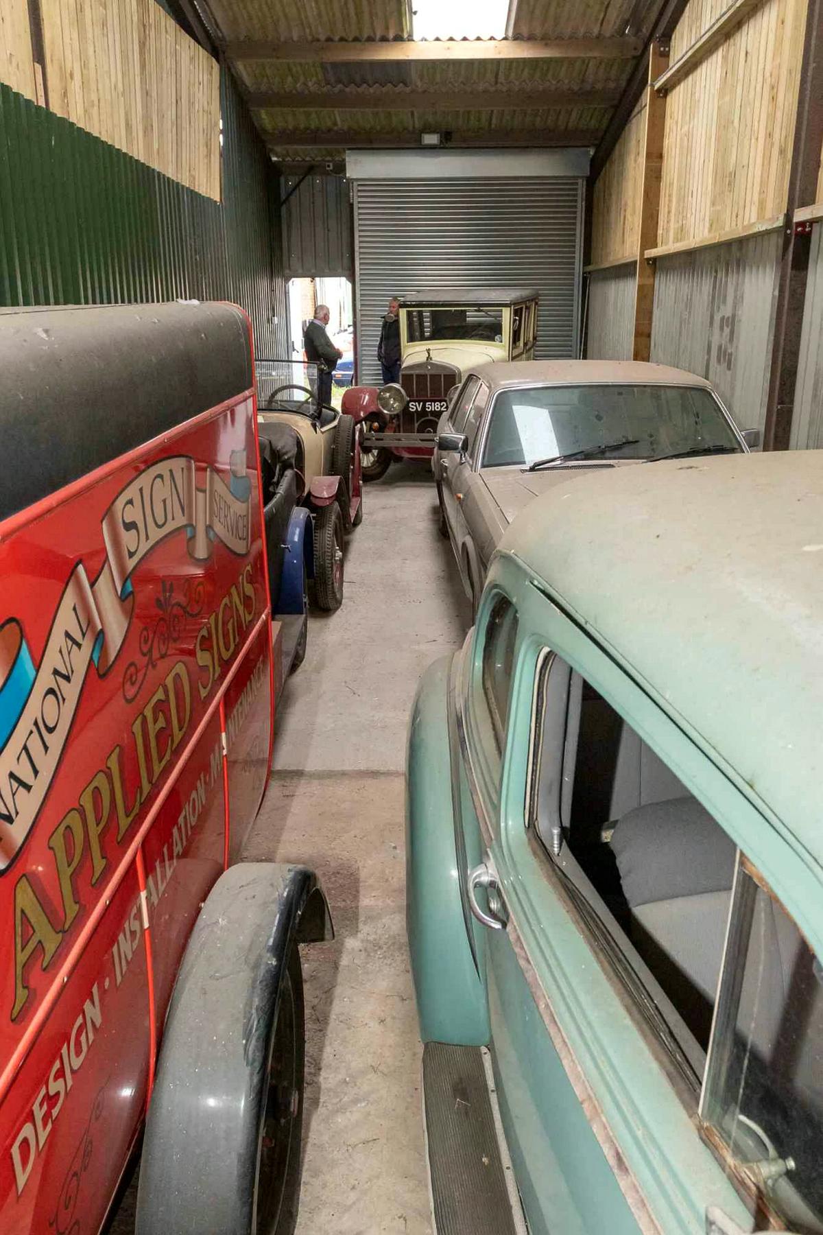 Cars in a Staffordshire barn. (SWNS)