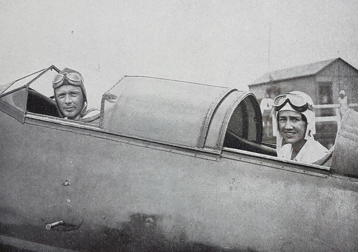Charles and Anne Lindbergh inside the Lockheed Sirius. (Public Domain)