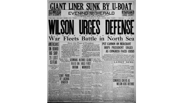 Floyd Gibbons wrote about his eye-witness account of the sinking of the Laconia, which made top news in 1917. (Public Domain)