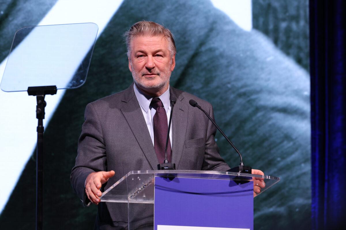 Alec Baldwin speaks onstage at the 2022 Robert F. Kennedy Human Rights Ripple of Hope Gala at New York Hilton in New York on Dec. 6, 2022. (Mike Coppola/Getty Images for 2022 Robert F. Kennedy Human Rights Ripple of Hope Gala)