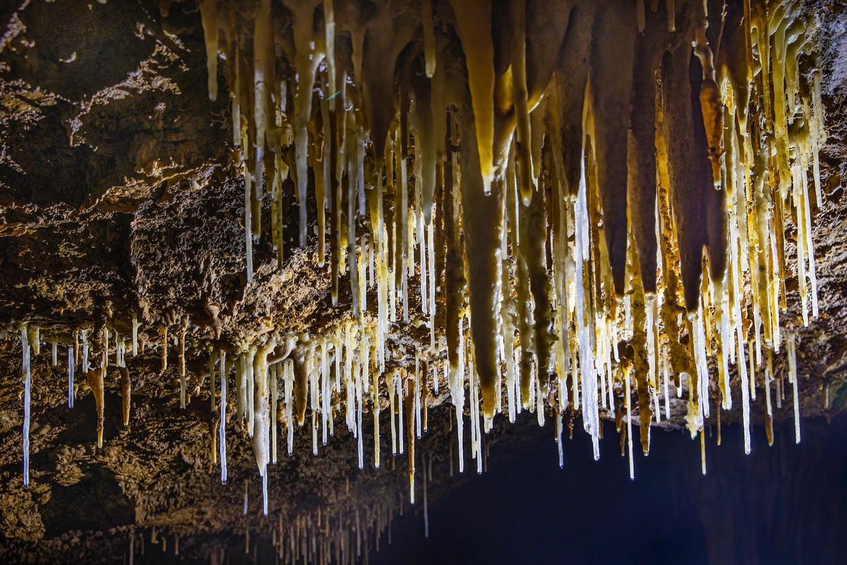 Geological decorations adorn the interior of Hung Cave. (Courtesy of Duc Thanh via Jungle Boss Tours)
