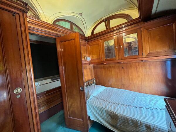 Staterooms were well apportioned with comfortable bedding, desks, closets, steam heat, electric lights, and more—everything to make the train traveler's experience a positive one. (Courtesy of Deena Bouknight)