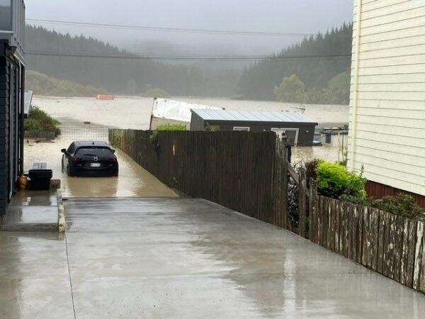 Flooded street. (Courtesy of Ashley Church)