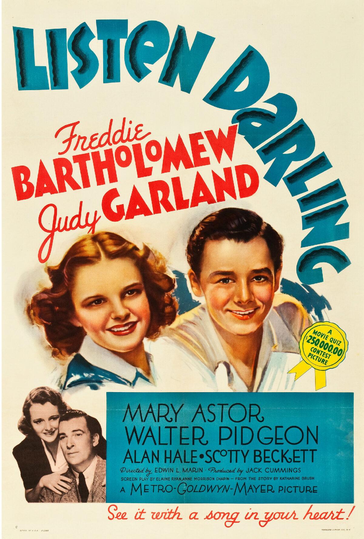 Poster for the 1938 film "Listen, Darling." (Public Domain)