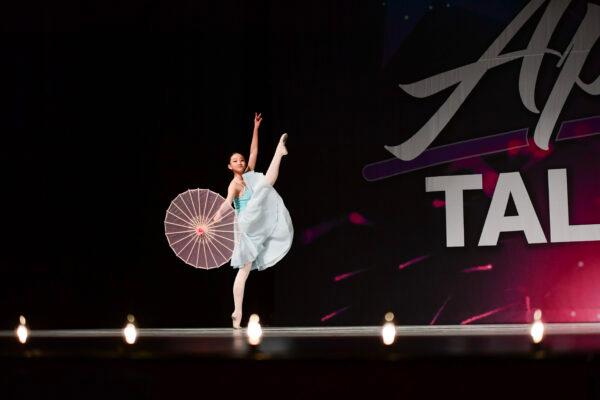 “Dancing in the Rain” is performed by San Francisco High School of the Arts while competing in the Applause Talent Dance Competition on Feb. 18, 2023. (Courtesy of Applause Talent Dance Competition)