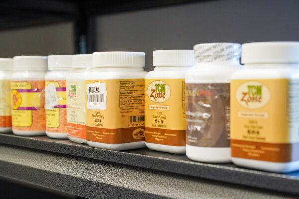 Chinese herbs at Northern Medical Center in Middletown, N.Y., on Jan. 28, 2023. (Cara Ding/The Epoch Times)