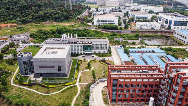 This aerial view shows the P4 laboratory (L) on the campus of the Wuhan Institute of Virology in Wuhan, in China's central Hubei Province, on May 13, 2020. (Hector Retamal/AFP via Getty Images)