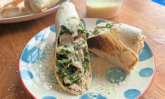 Dinner Is a Wrap With Chicken and Kale Salad