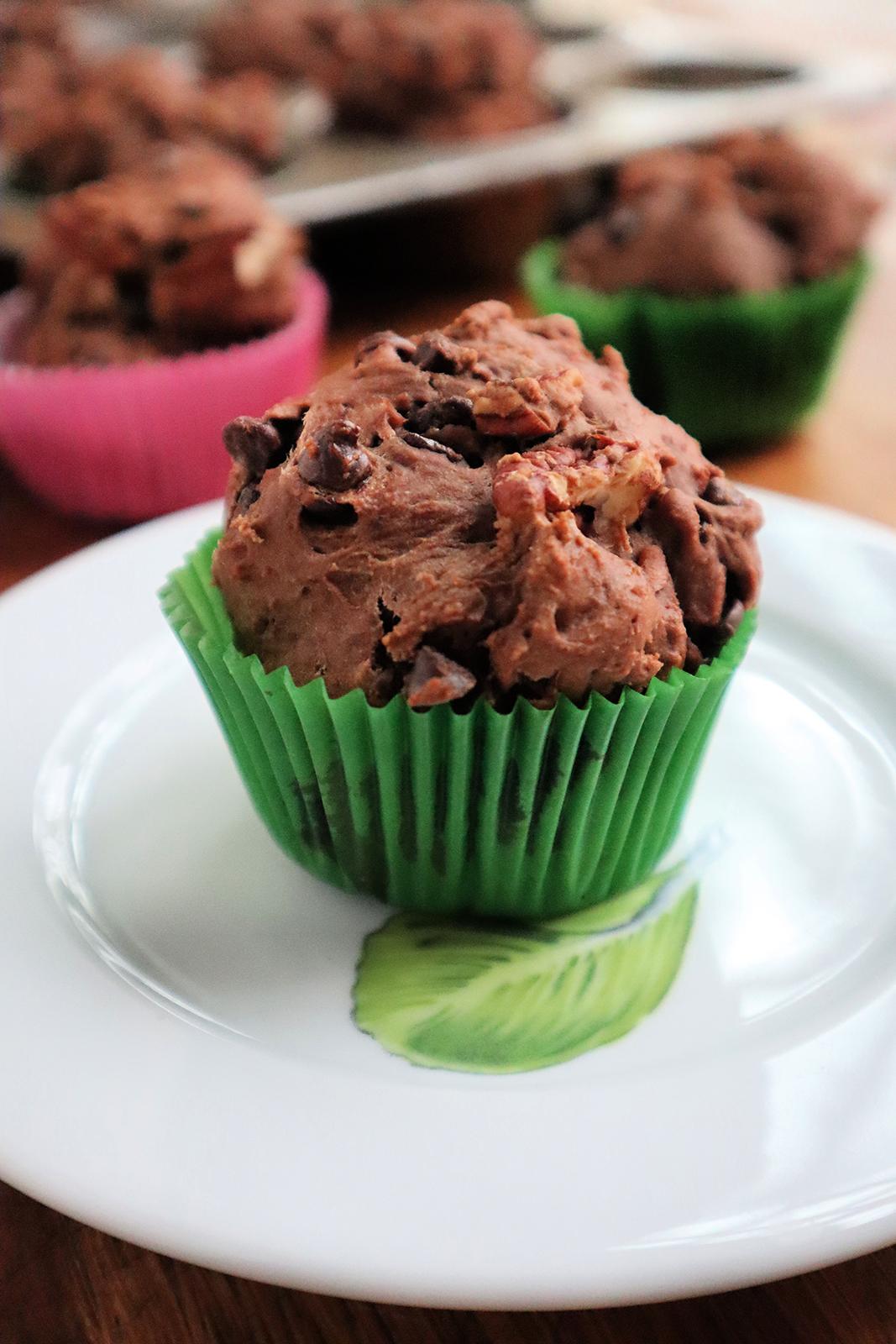 Packed with essential minerals such as iron and magnesium, these dark chocolate-banana "superhero" muffins look like dessert but are actually wholesome enough to count as breakfast. (Gretchen McKay/Pittsburgh Post-Gazette/TNS)
