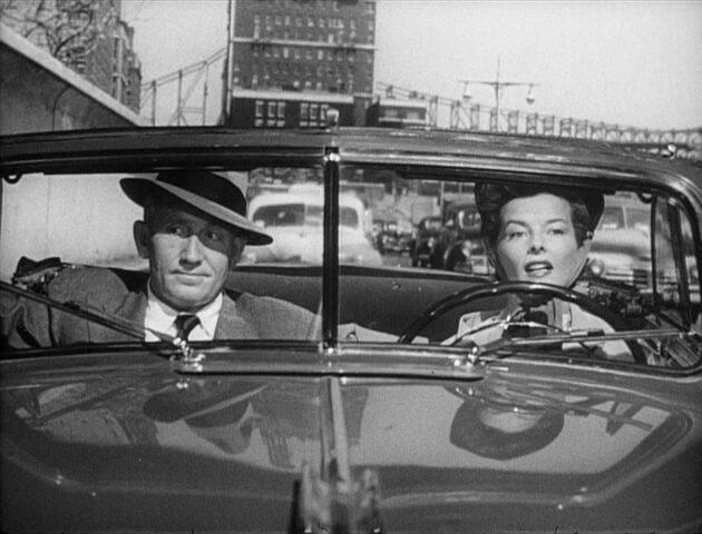 Screenshot from the original trailer for the film "Adam's Rib" (1949), featuring Spencer Tracy and Katharine Hepburn. (Public Domain)