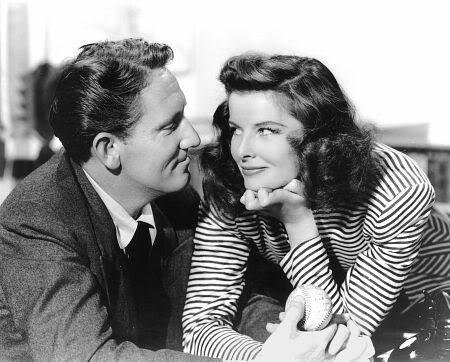 Publicity photograph for the film "Woman of the Year," featuring its stars Spencer Tracy and Katharine Hepburn in 1942. (Public Domain)