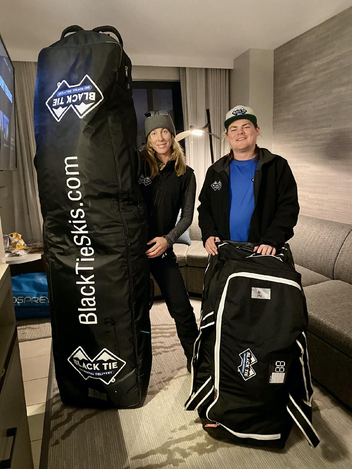 Black Tie Ski Rentals of Mammoth makes rentals easy, bringing everything skiers need to their hotel rooms at Mammoth Lake, California. (Margot Black)