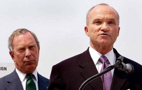 New York City Mayor Michael Bloomberg (L) and Police Commissioner Raymond Kelly attend a news conference in 2002. (Spencer Platt/Getty Images)