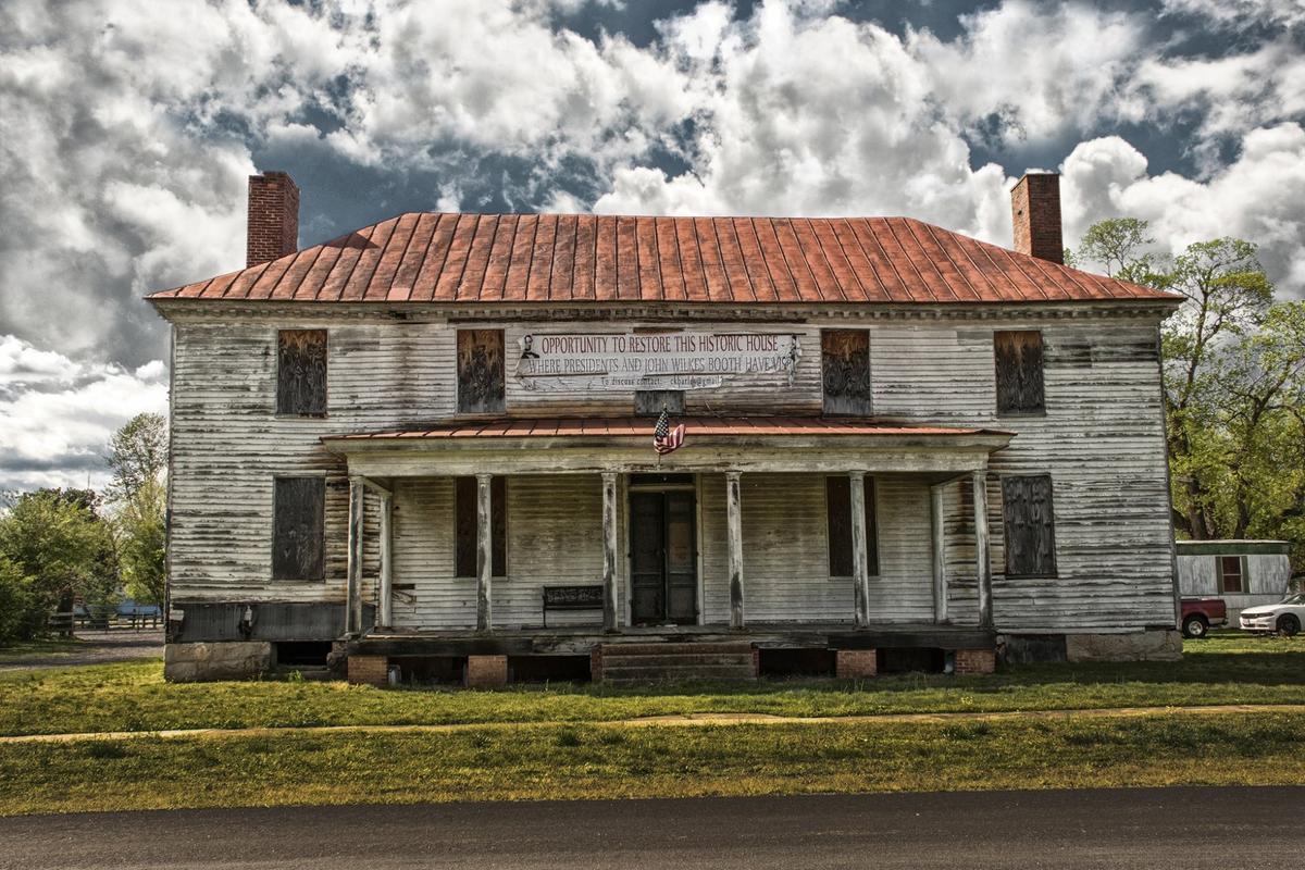 "Champe Brockenbrough House" was the "last place John Wilkes Booth visited," according to Michael Wade, who photographed the building in Port Royal, Virginia, in October 2020. (Courtesy of Michael Wade)