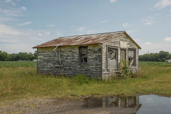An abandoned barber shop photographed in May 2019 in Surry, Virginia. (Courtesy of Michael Wade)