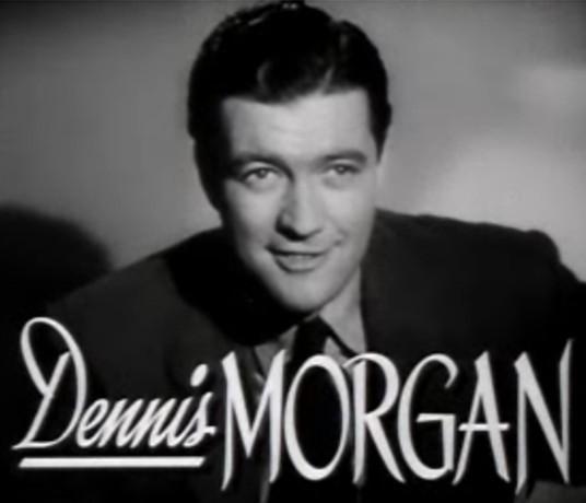 Cropped screenshot of Dennis Morgan from the trailer for the film "The Hard Way" in 1943. (Public Domain)