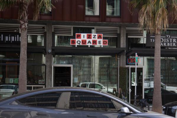 The restaurant Pizza Squared in San Francisco on Feb. 1, 2023. (Lear Zhou/The Epoch Times)