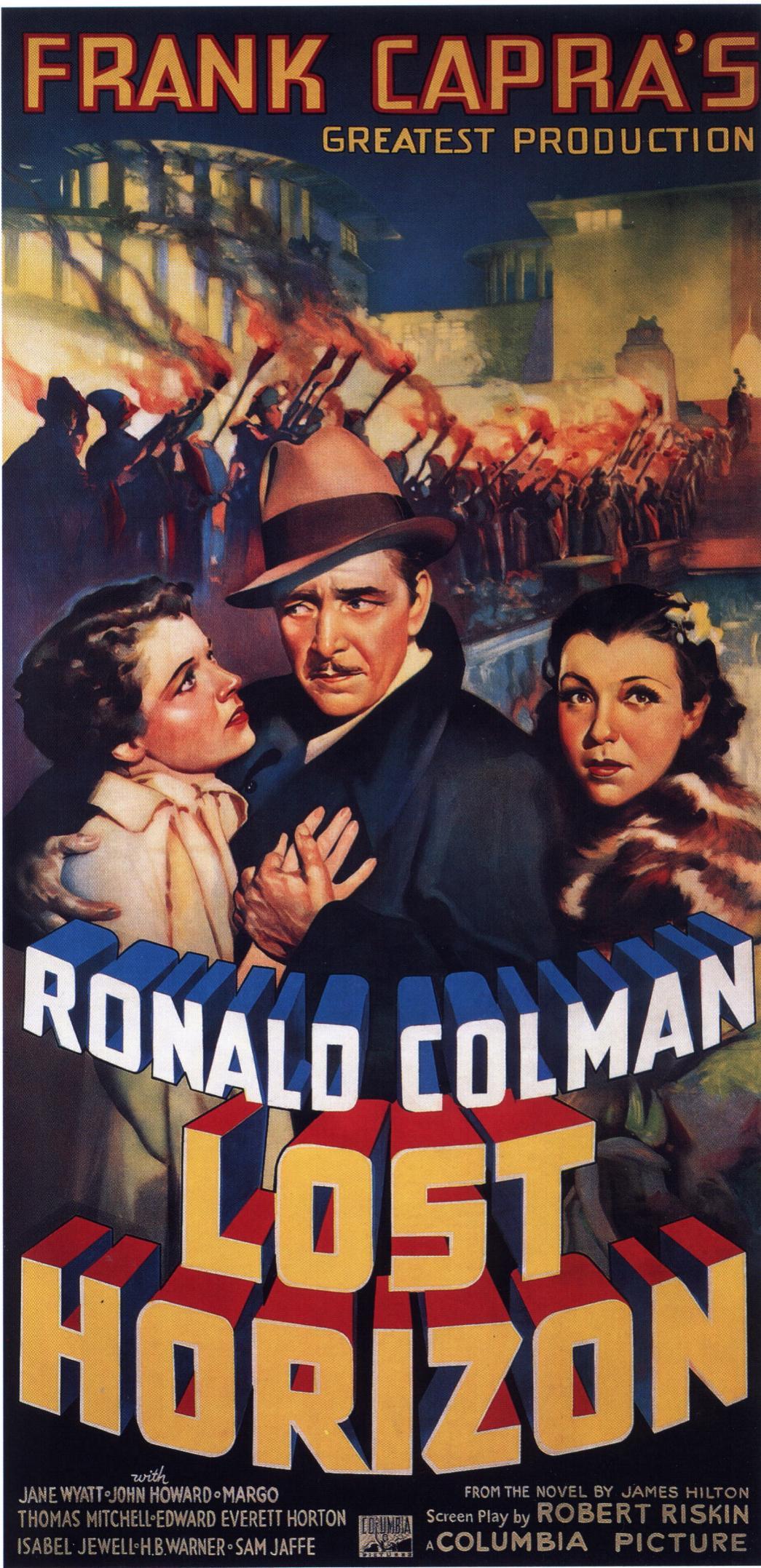A theatrical release poster for the 1937 film "Lost Horizon." (Public Domain)