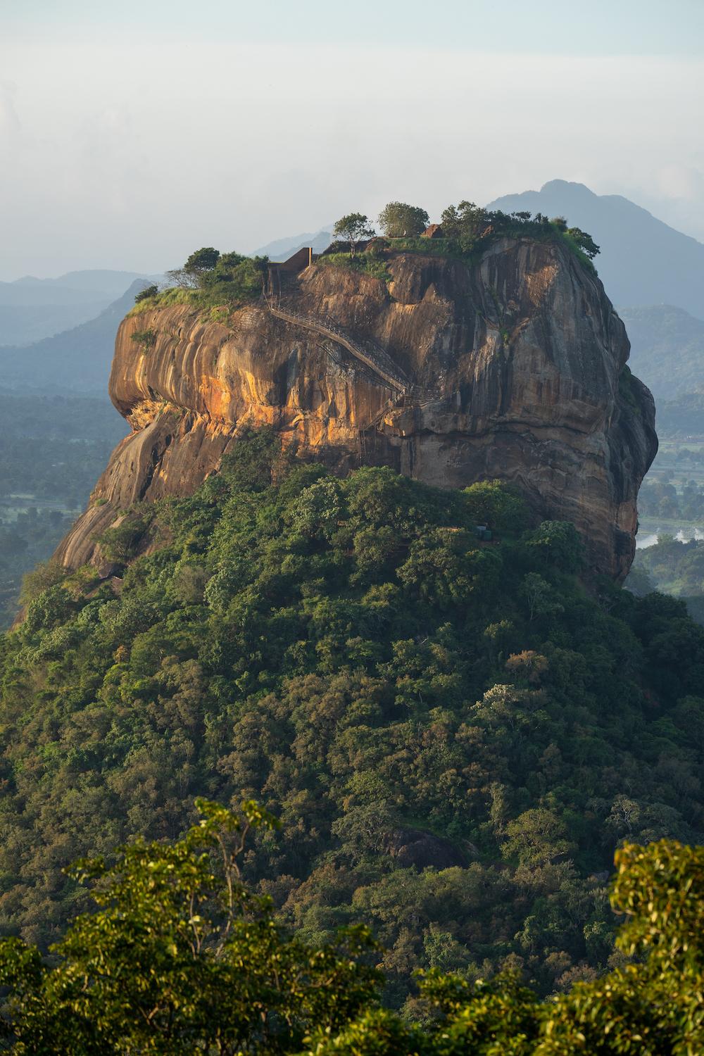 Sigiriya or the Lion Rock, an ancient fortress and a palace with gardens, pools, and terraces atop of granite rock in Sri Lanka. (Huey Min/Shutterstock)