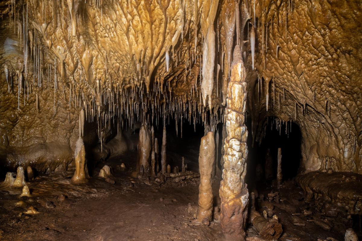 Stalagmitic deposits required thousands of years to form. (Courtesy of University of Murcia)
