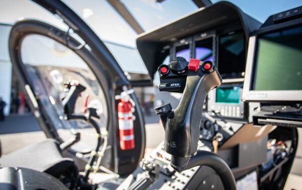 Huntington Beach's newest MD 530 F patrol helicopter in Huntington Beach, Calif., on Feb. 8, 2023. (John Fredricks/The Epoch Times)