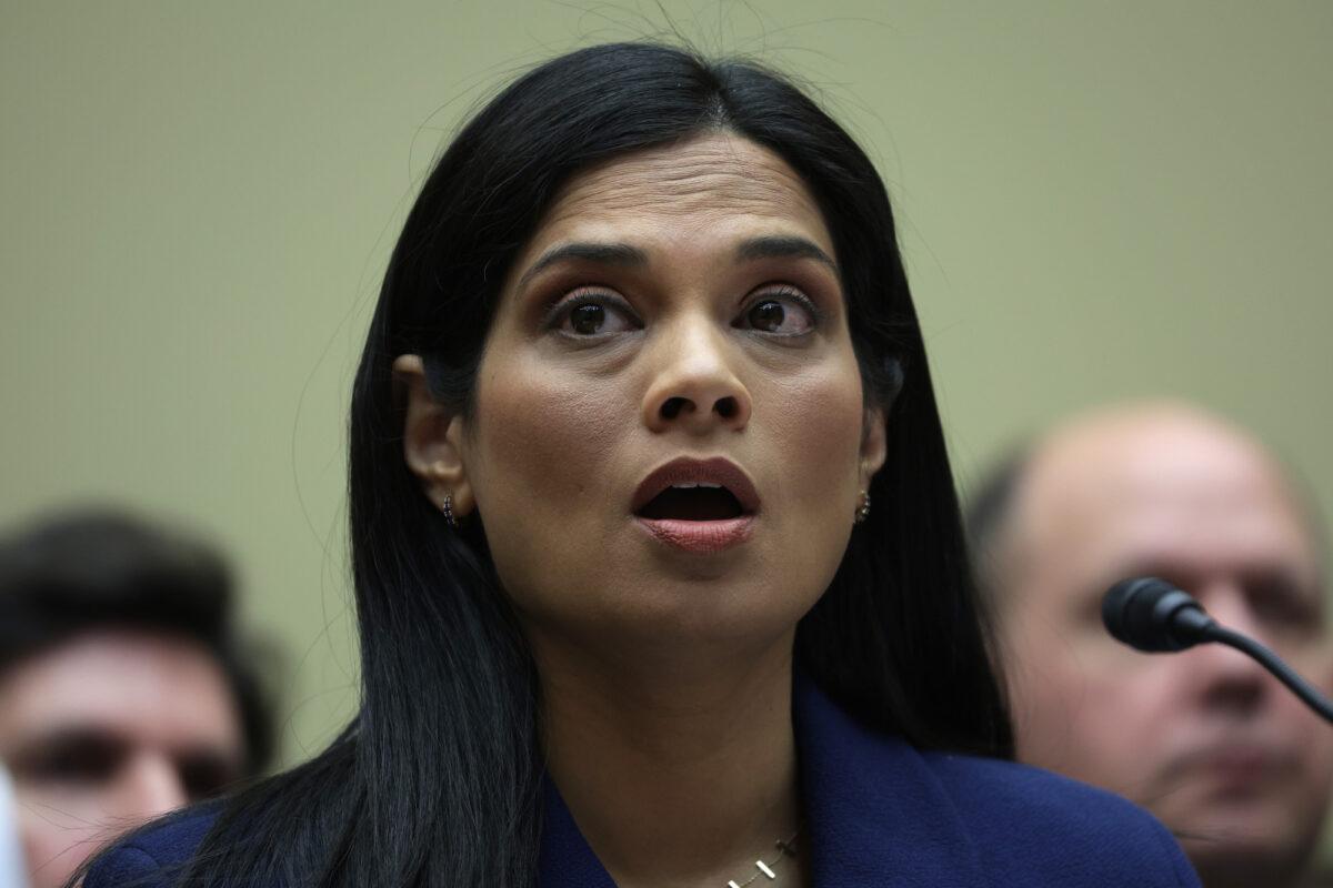 Former chief legal officer of Twitter Vijaya Gadde testifies during a hearing before the House Oversight and Accountability Committee on Capitol Hill, in Washington, on Feb. 8, 2023. (Alex Wong/Getty Images)
