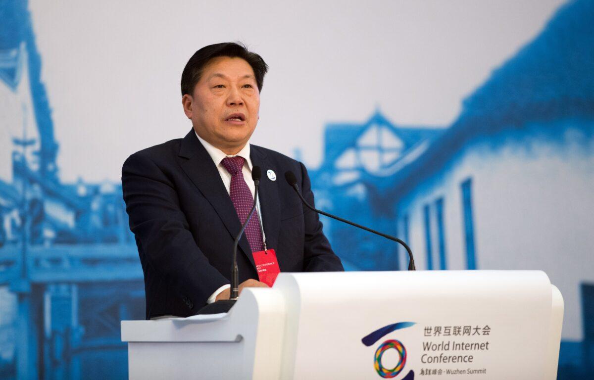Lu Wei, China's Minister of Cyberspace Affairs Administration, speaks at the opening ceremony of the World Internet Conference in Wuzhen, in eastern China's Zhejiang province in China on Nov. 19, 2014. (Johannes Eisele/AFP via Getty Images)