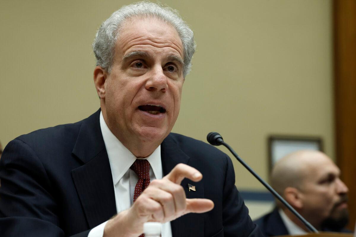 Department of Justice Inspector General Michael Horowitz addresses a Congressional panel in February 2023. (Anna Moneymaker/Getty Images)