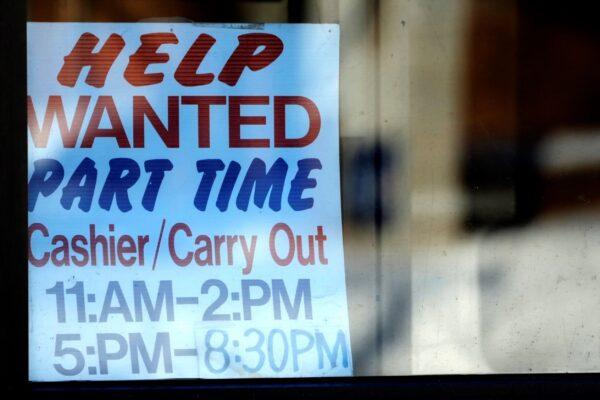 A help wanted sign is displayed at a restaurant in Arlington Heights, Ill., on Jan. 30, 2023. (Nam Y. Huh/AP Photo)