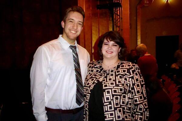 Scott and Jillian Accetta at The William H. Mortensen Hall, in Hartford, on Feb. 11., 2023. (Frank Liang/The Epoch Times)