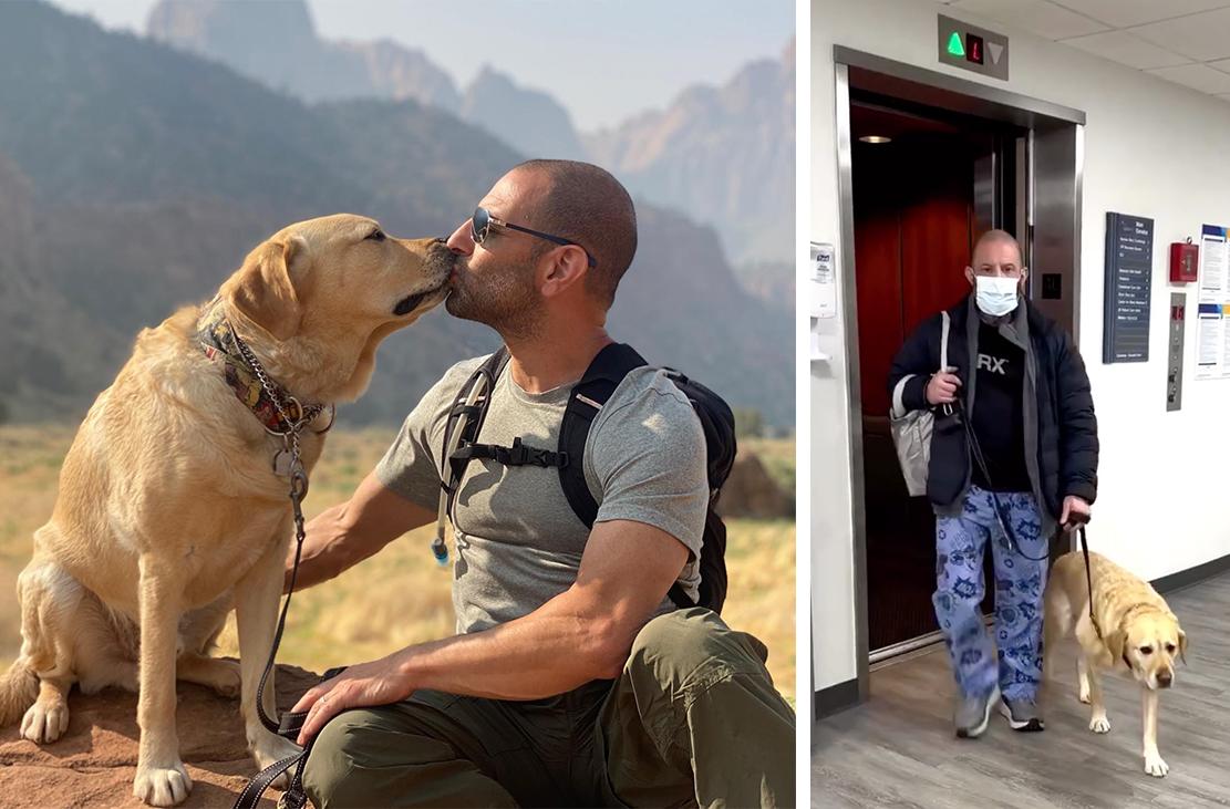  Brian Benson and his service dog, Magnus. (Courtesy of Brian Benson and <a href="https://www.instagram.com/magnusthetherapydog/">magnusthetherapydog</a>)