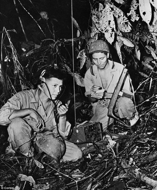 Two Comanches were assigned to each of the 4th Division’s three regiments and often found themselves on the front lines equipped with only a .45 pistol, a helmet, and a radio. (Public domain)