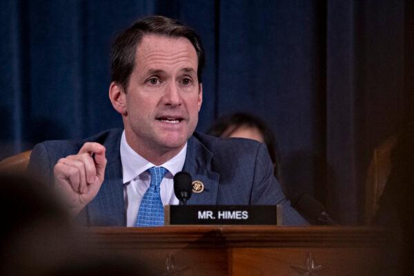 Rep. Jim Himes (D-Conn.) questions witnesses on Capitol Hill in Washington on Nov. 21, 2019. (Andrew Harrer-Pool/Getty Images)