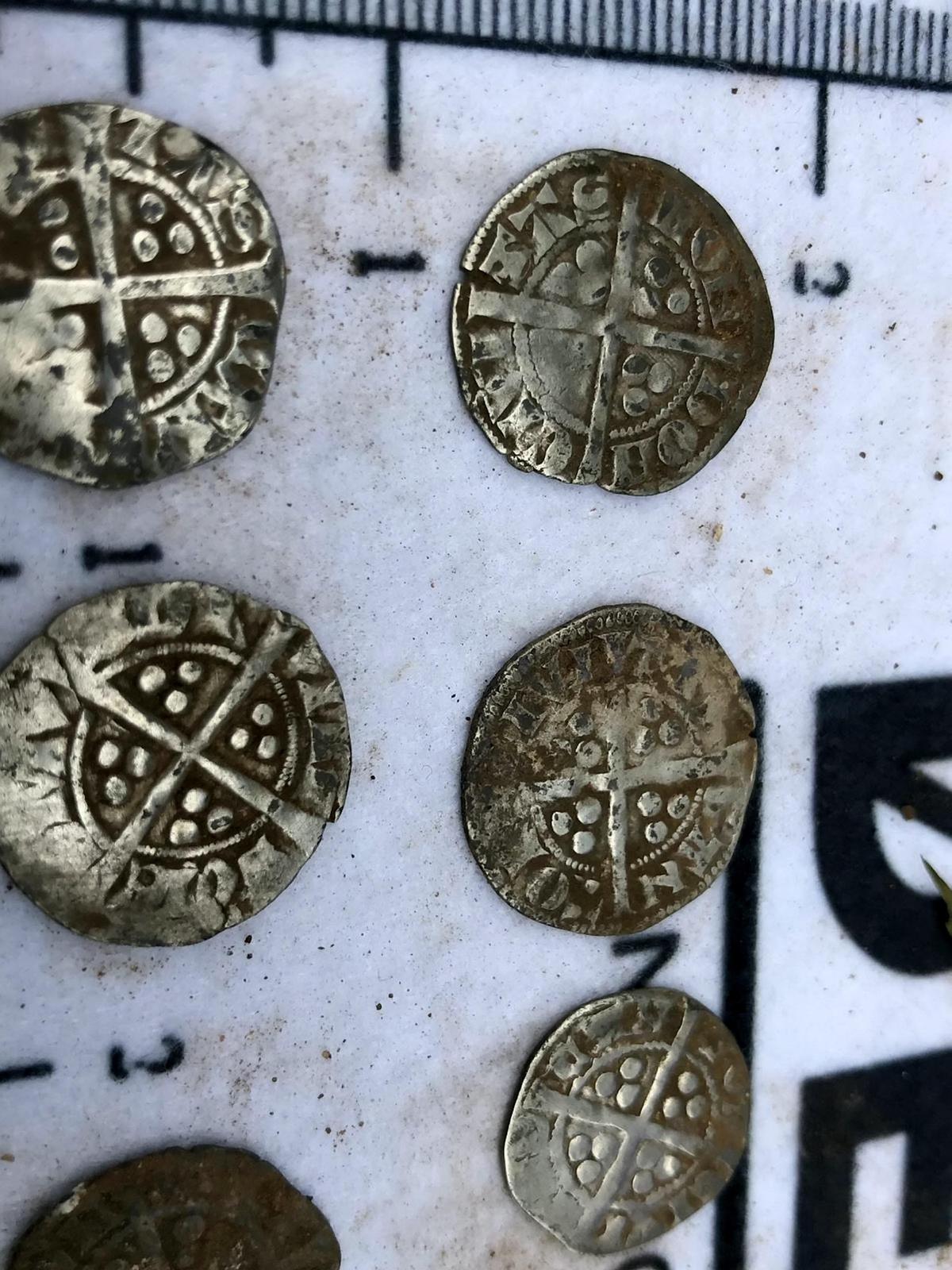 A number of silver pennies found within the hoard near Hambleden, Buckinghamshire. (SWNS)