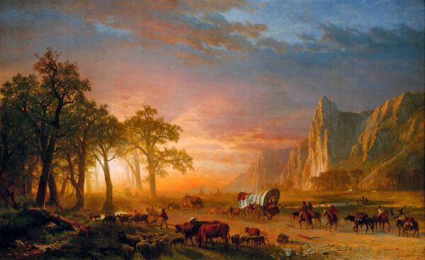 “Emigrants Crossing the Plains” by Albert Bierstadt, 1869. Oil on canvas. Butler Institute of American Art, Youngstown, Ohio. (Public domain)