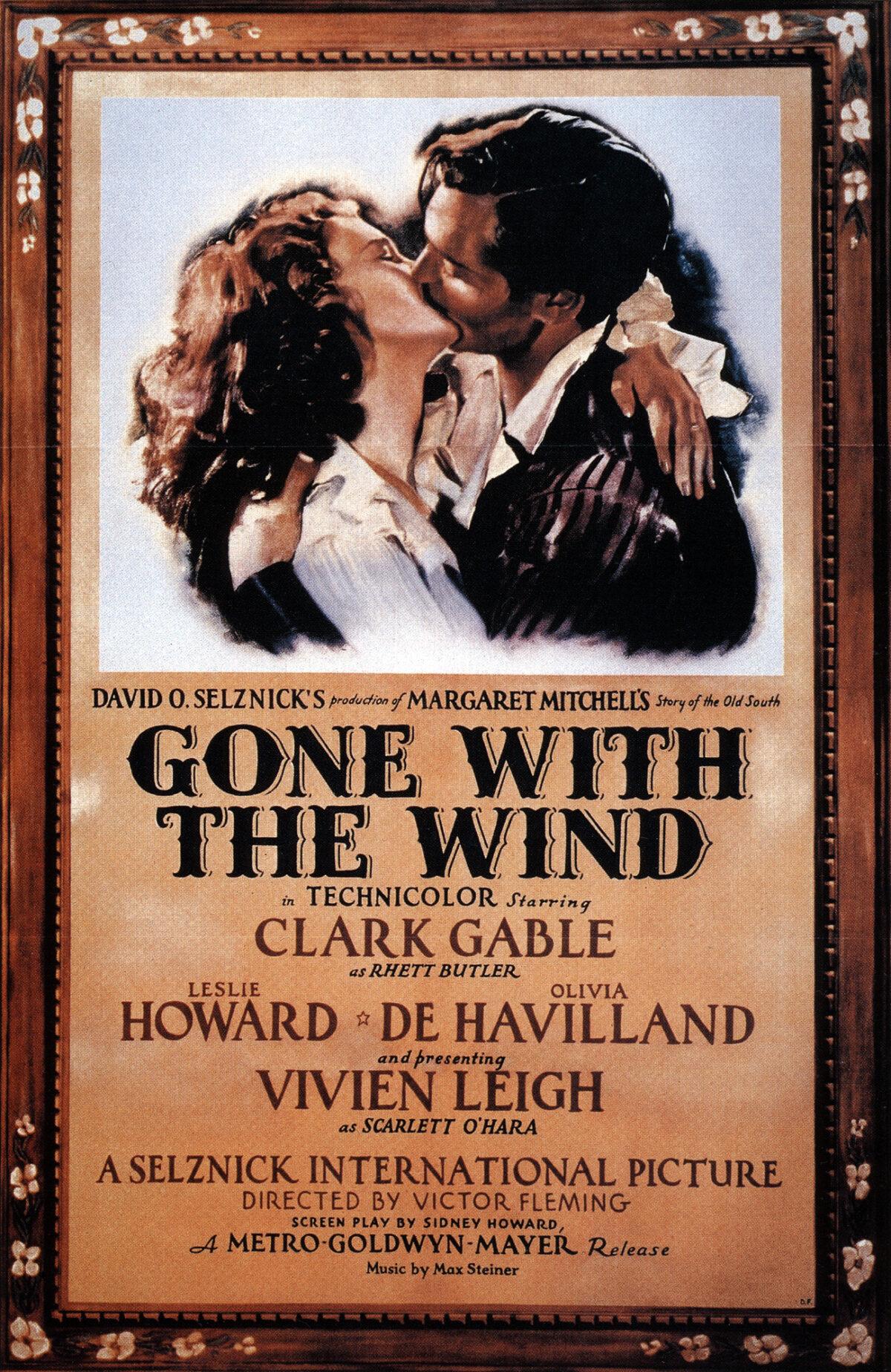 Film poster for the 1939 film "Gone with the Wind." (Public Domain)