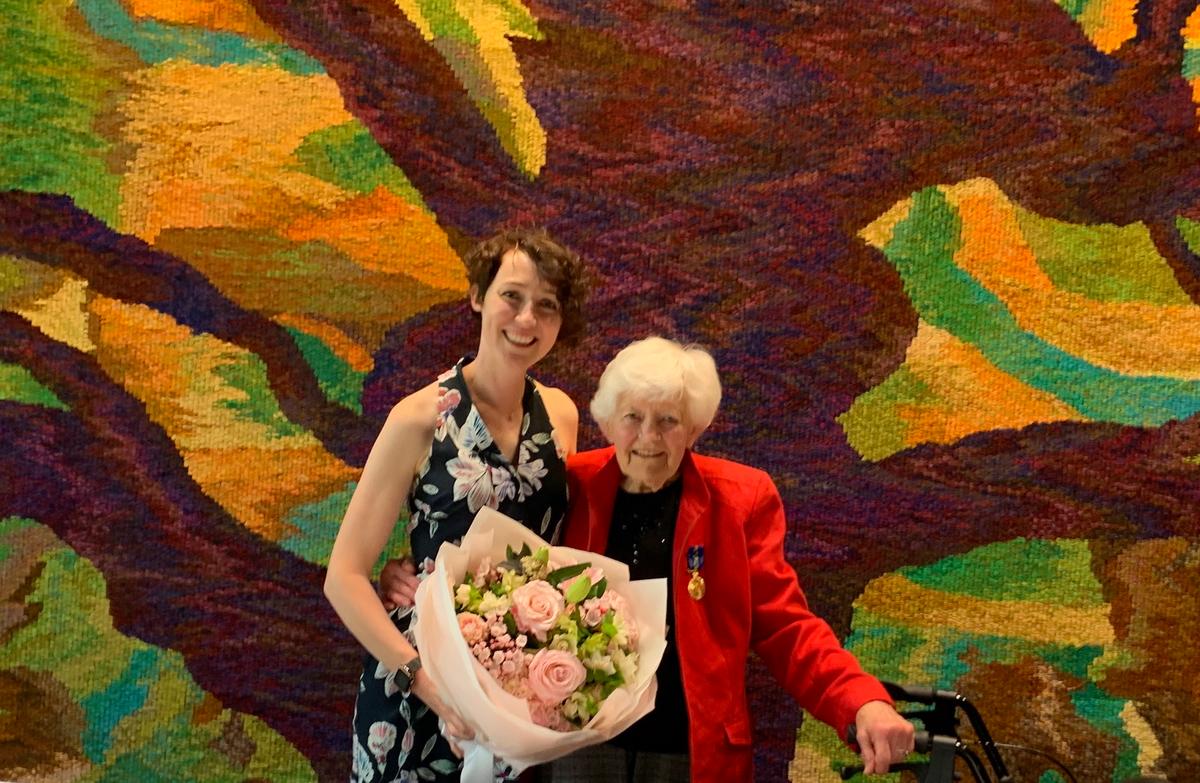 Val Fell with her granddaughter at the Order of Australia Medal luncheon. (Courtesy of Val Fell)