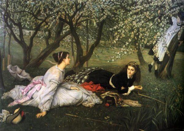 Spring allows our enjoyment of the beauty of the earth awakening. "Spring," 1865, by James Tissot. (Public Domain)