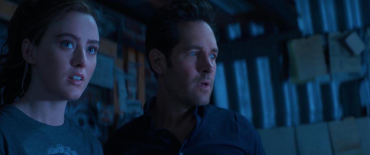 Cassie Lang (Kathryn Newton) and her dad, Scott Lang (Paul Rudd), in "Ant-Man and the Wasp: Quantumania." (Walt Disney Studios Motion Pictures)