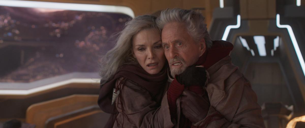 Janet Van Dyne (Michelle Pfeiffer) and Dr. Hank Pym (Michael Douglas), in "Ant-Man and the Wasp: Quantumania." (Walt Disney Studios Motion Pictures)