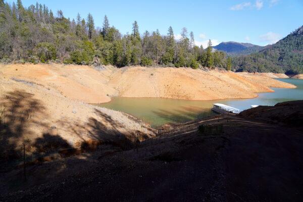 The water capacity at Lake Shasta was at about 58 percent on Feb. 14, 2023. (Allan Stein/The Epoch Times)