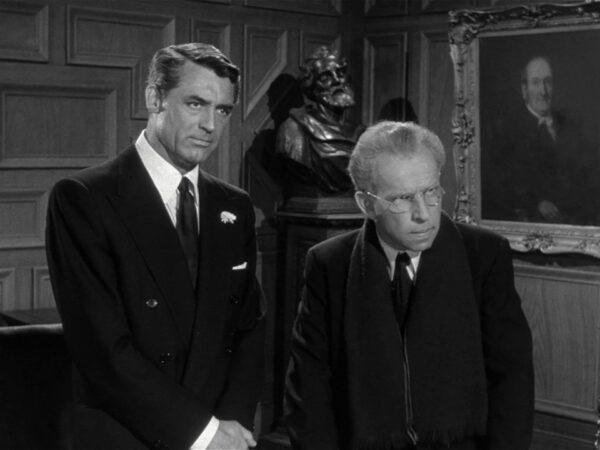 Dr. Praetorius (Cary Grant, L) has ideas that differ from colleague Dr. Elwell (Hume Cronyn), in "People Will Talk." (20th Century Fox)