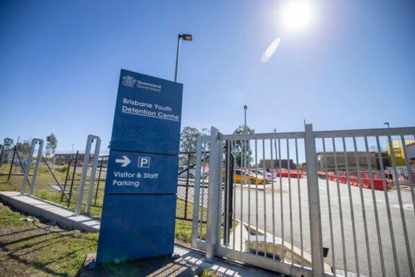 Brisbane Youth Detention Visitor and Staff Parking Sign Centre at Wacol, Queensland in Australia on Aug. 24, 2020. (Glenn Hunt/Getty Images)