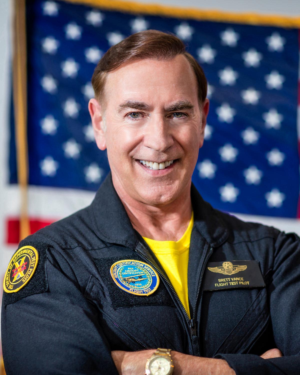 Brett Vance when he worked as a Federal Aviation Administration flight test pilot, in 2019. (Hank Tong)