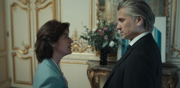 Sophie Saint-Roch (Irene Jacob) and Didier Taraud (Stanislas Merhar) are French rivals, in "Liaison." (Ringside Studios)