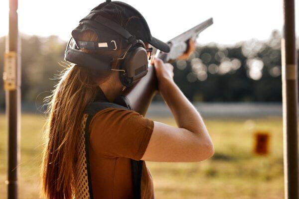 Electronic hearing protection systems automatically block sounds above a set decibel level, making them ideal for shooting sports such as skeet. (Roman Chazov/Shutterstock)